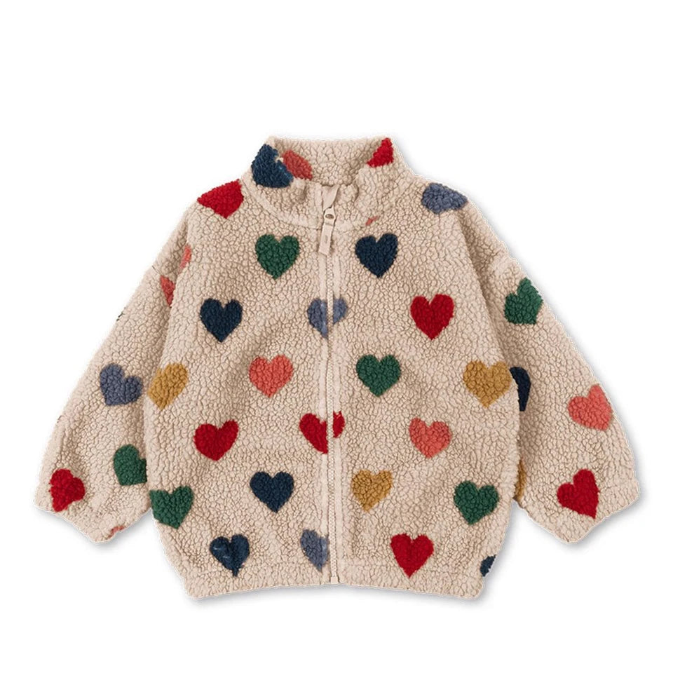 2024 inverno ks crianças algodão lã de cordeiro quente outerwear roupas meninas impressão casacos do bebê meninos mais jaquetas de lã crianças roupas