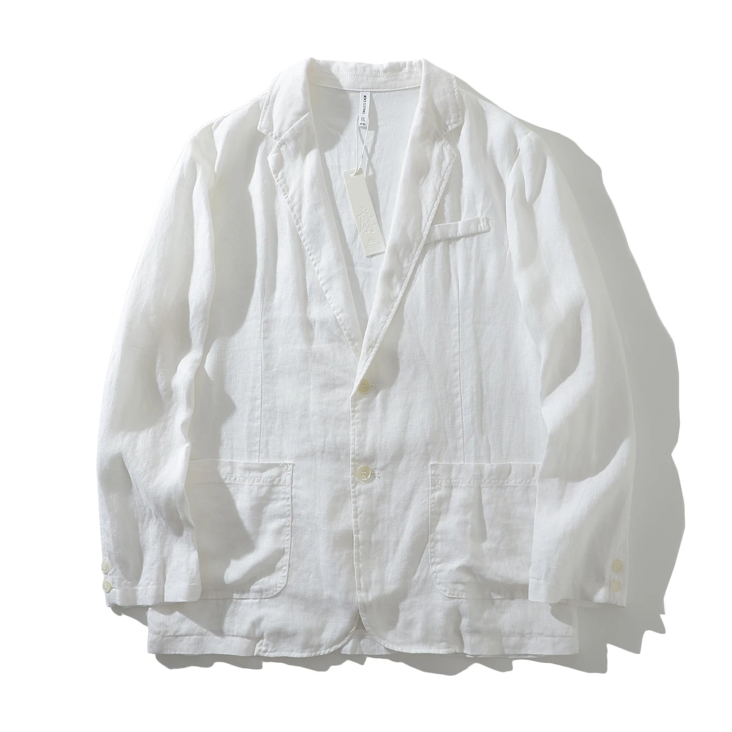 Blazer de Linho Puro - Blazer Masculino Elegante para Eventos ao Ar Livre, Casual, de Alta Qualidade, Tendência para Negócios, Casamentos, Estilo Fino de Cor Pura para Cavalheiros