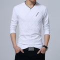 Camiseta Masculina BROWON 2026: Nova Coleção Slim Fit com Design Exclusivo, Gola V Luxuosa e Elegante para Fitness