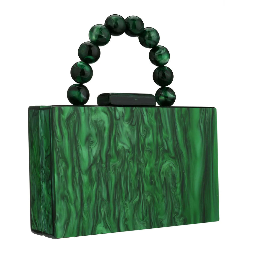 Beading bolsa de mármore acrílico caixa luxo embreagem sacos noite festa casamento corrente bolsa ombro jantar vestido bolsa festival presente