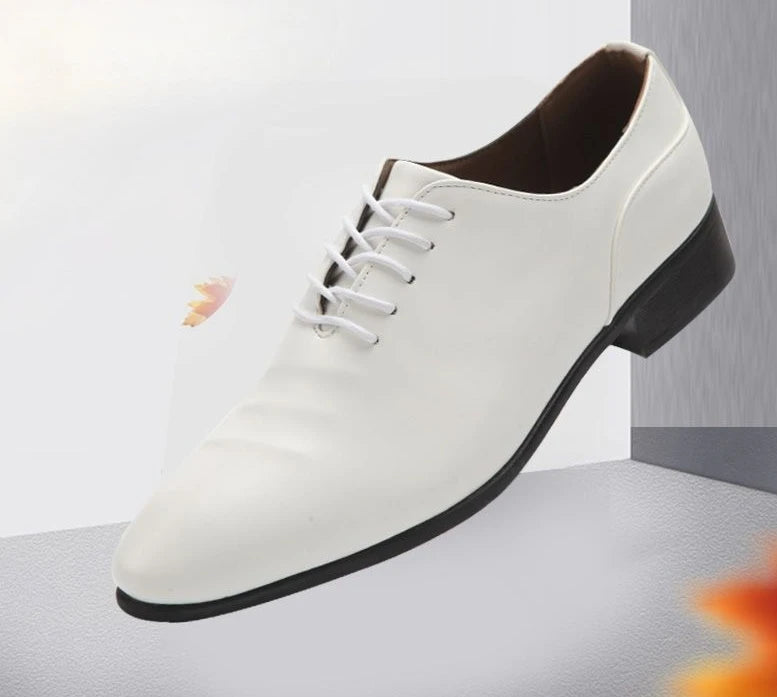 Branco apontou toe macio rendas até sapatos formais masculinos cavalheiro escritório novo 39 calçado barato liquidação baixo preço sapato social masculino