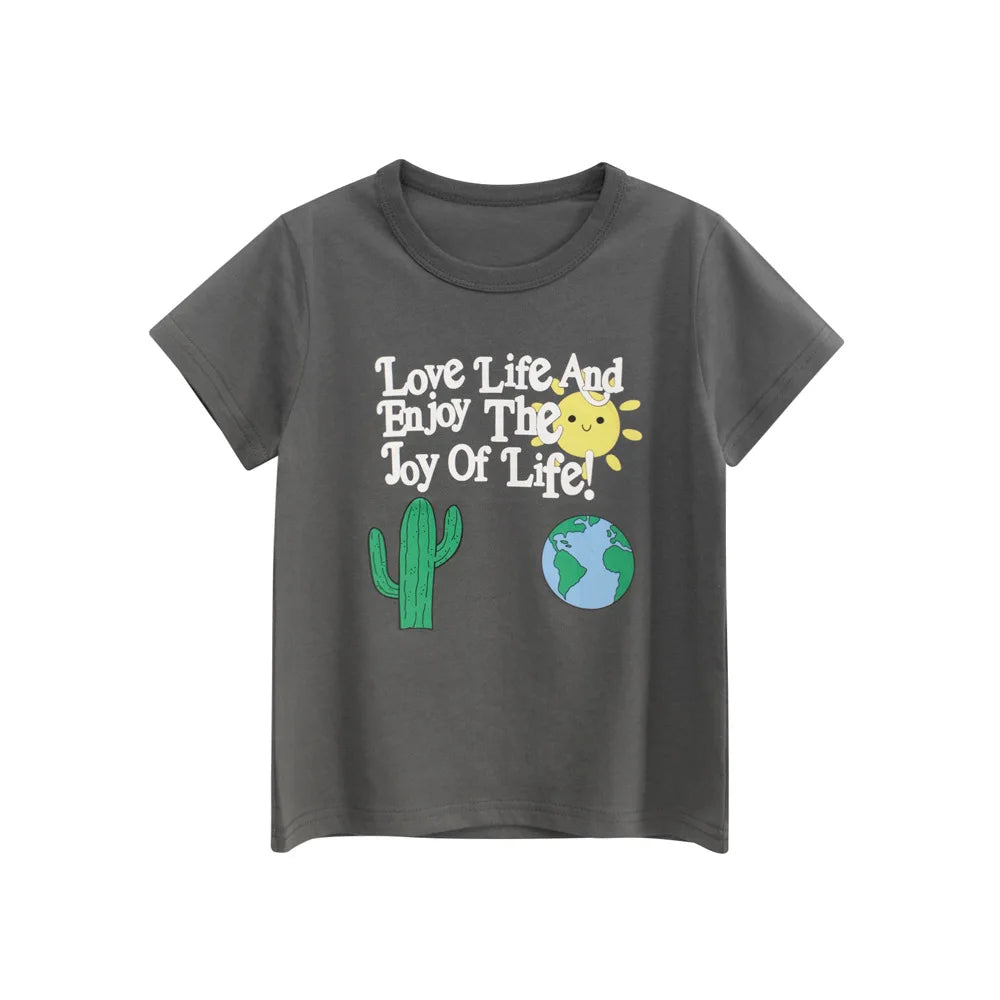 2025 crianças dos desenhos animados camisetas roupas bonitos para menino 100% algodão carro tubarão dinossauro crianças meninas manga curta casual esporte topo t