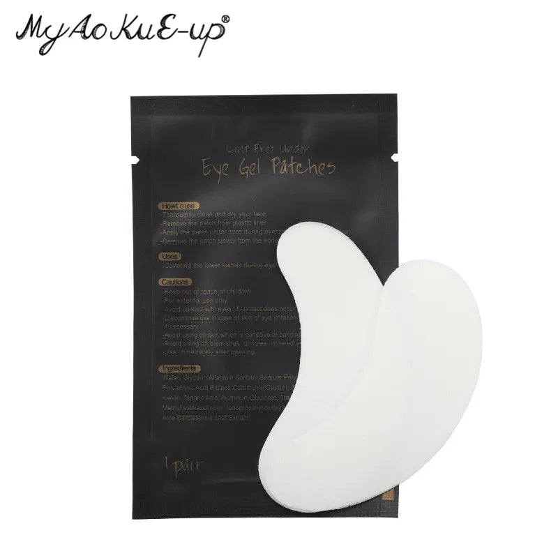 50 pares de remendo de extensão de cílios hidrogel almofada de olho gel adesivo de papel sob almofadas de olho remendos de cílios ferramenta de maquiagem suprimentos de beleza