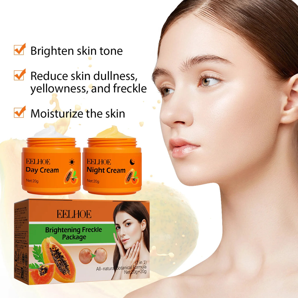 Creme iluminador de mamão, cuidados com manchas escuras e hidratante de tom uniforme, creme facial nutritivo diário