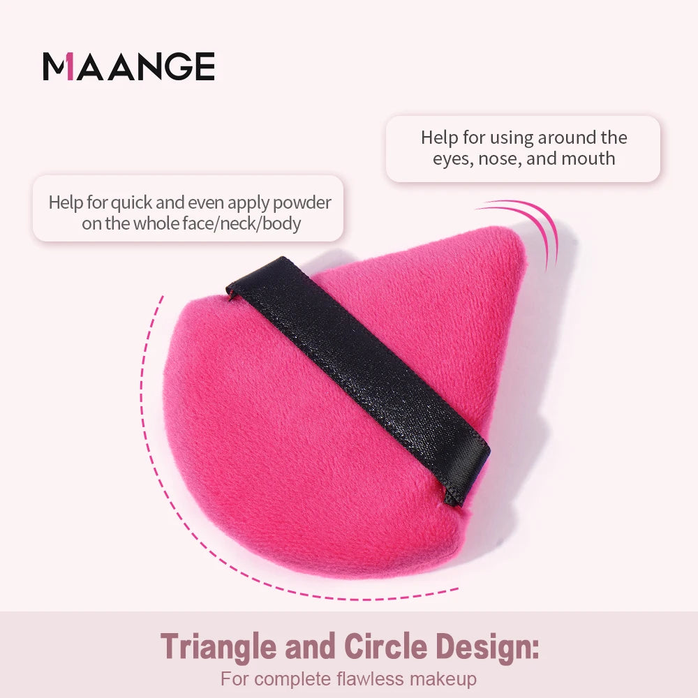 Triângulo Powder Puff para pó solto, ferramenta de maquiagem, macio, luxuoso, líquido, cosmético, base, maquiagem, 3 pcs, 5 pcs, 6 pcs