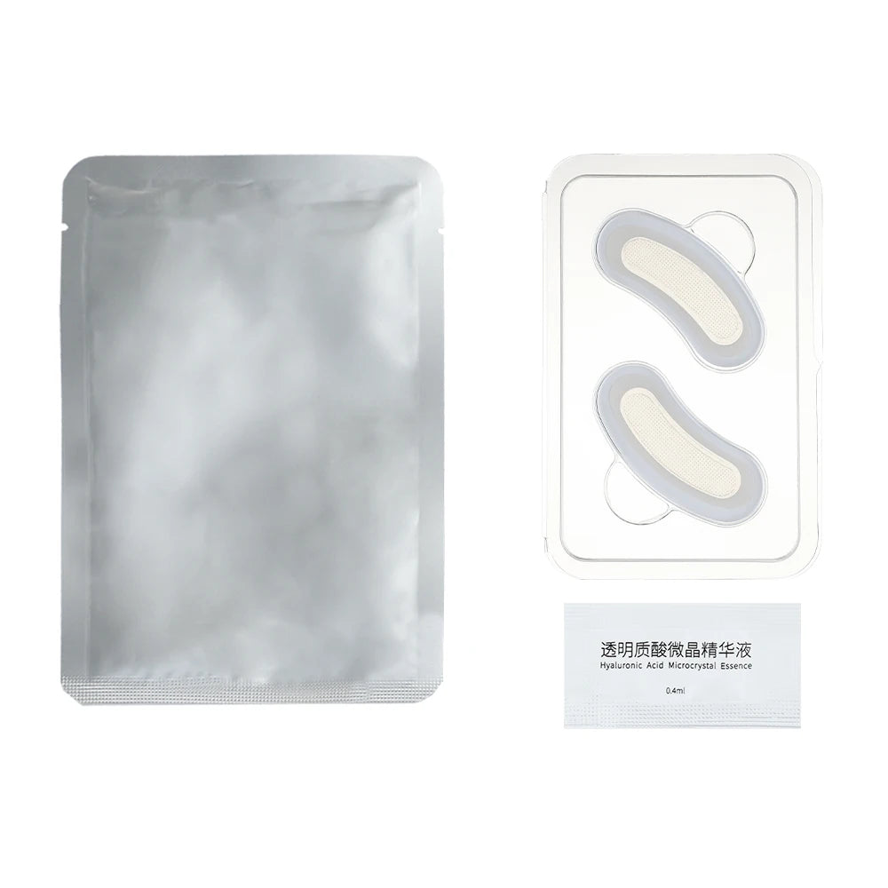 Ácido hialurônico microagulha remendos para os olhos máscara para anti envelhecimento olheiras hidratante sob almofadas de gel para os olhos cuidados com a pele