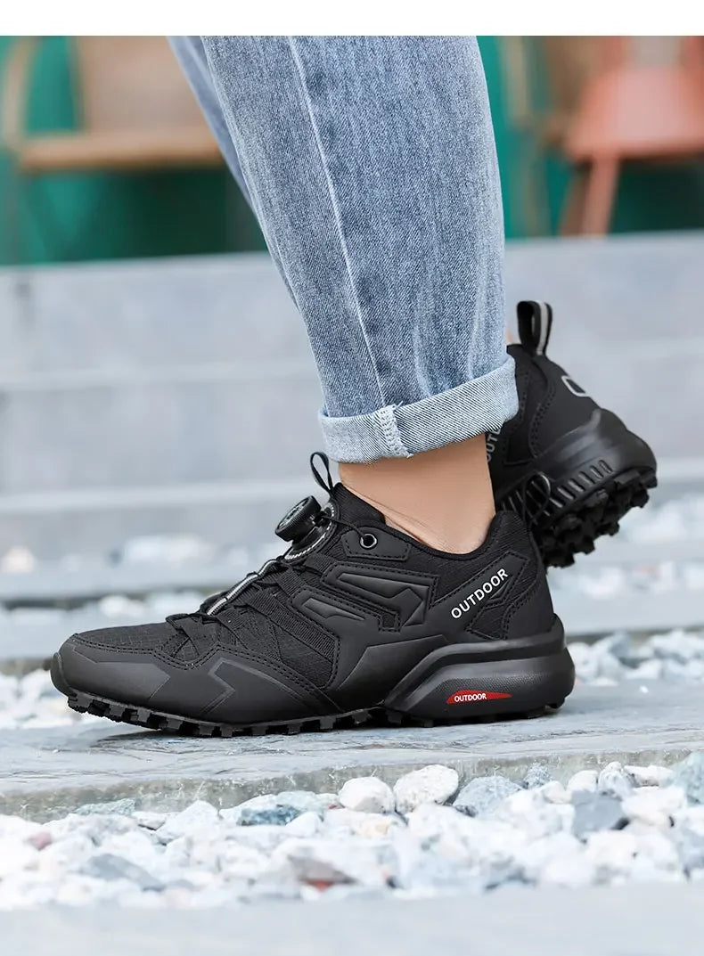 Sapatos esportivos casuais masculinos tamanho 40-47 girando rendas sapatos masculinos ao ar livre antiderrapante respirável confortável sapatos esportivos masculinos