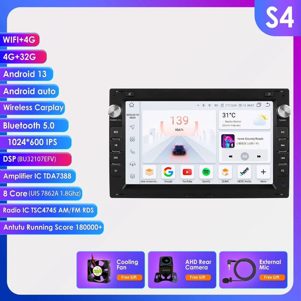 Hizpo rádio do carro de 7 polegadas para vw golf 4 passat polo transporte t5 multivan assento jetta carro multimídia gps 2din autoradio carplay 7862