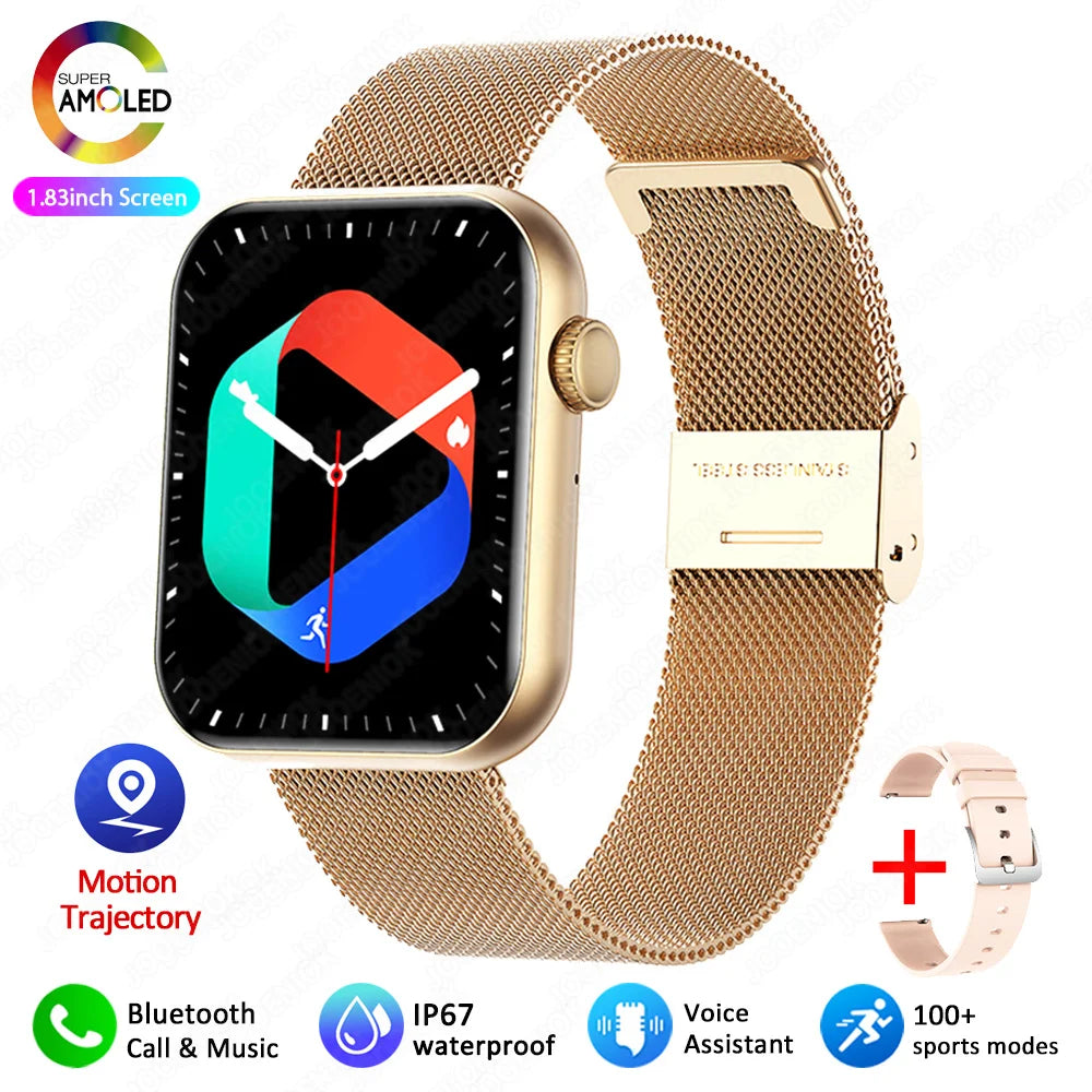 2025 novo relógio inteligente tela de toque completa bluetooth chamada ai voz freqüência cardíaca relógios à prova dwaterproof água pulseira esportiva smartwatch feminino