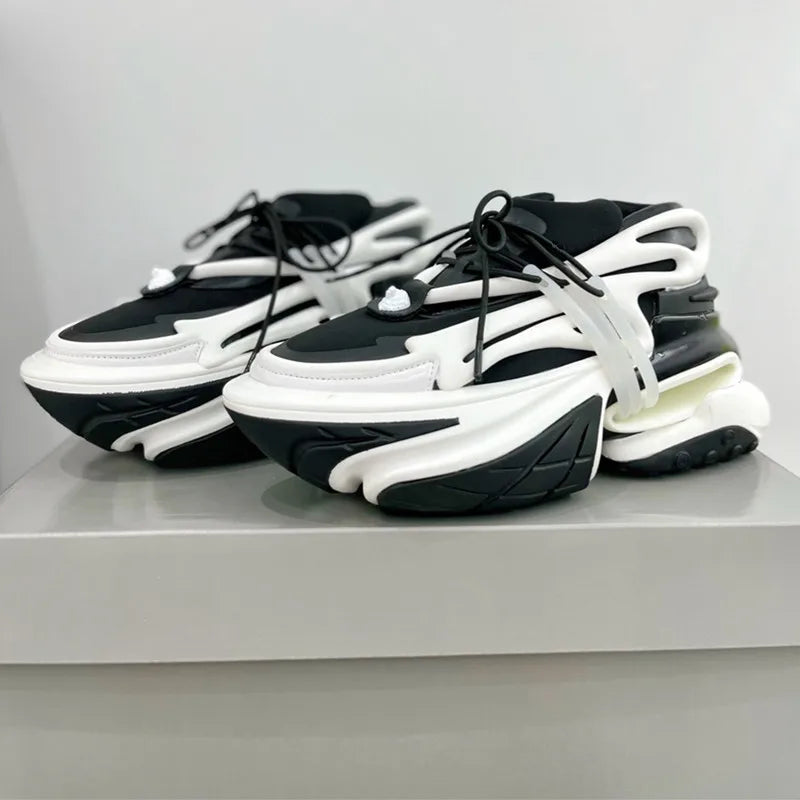 2025 mulheres tênis de plataforma fundo grosso rendas sapatos dedo do pé apontado confortável antiderrapante ao ar livre sapatos de marca para homem