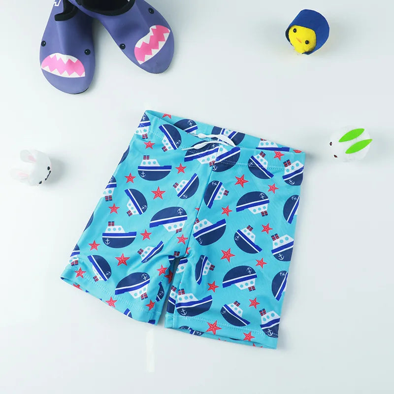 Shorts de Praia Infantis Verão 2026 para Meninos com Estampa de Desenho Animado, Calções de Banho para Crianças de 1 a 9 Anos, Roupa de Banho Infantil, Calções de Natação