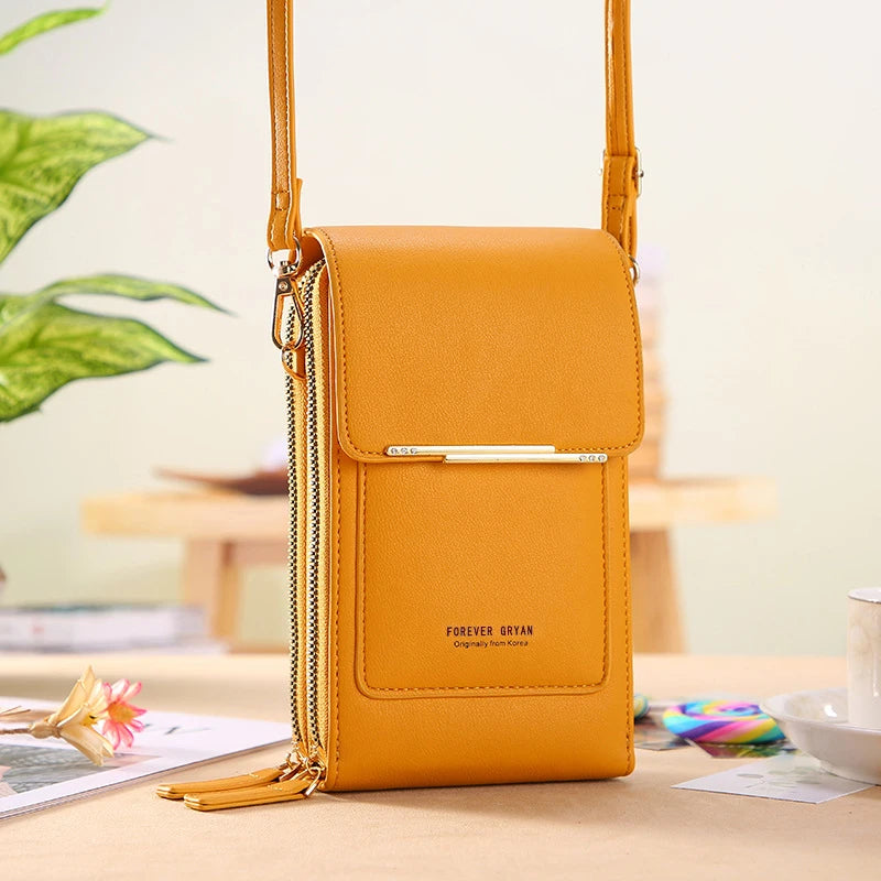 PU Leather Touch Screen Shoulder Bag para Mulheres, Feminino Crossbody Bolsas, Bolsa de telefone Bolsa de mão de grande capacidade, Drop Shipping, Novo