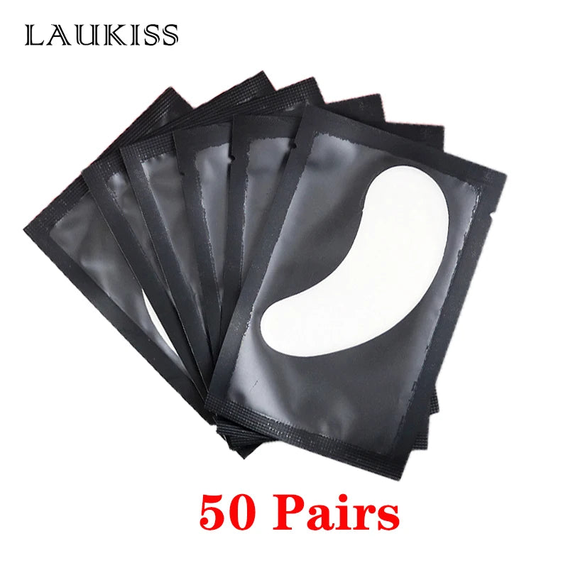 25/50/100 pares de manchas de olho sob as almofadas de cílios para a construção de manchas de papel hidrogel adesivos sem fiapos rosa para cílios postiços LAUKISS
