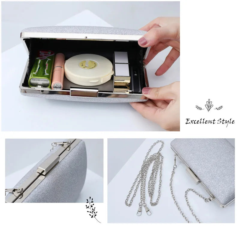 Lantejoula cristal dia embreagem para senhoras, bolsa de noite feminina, bolsa de casamento, banquete de festa, preto ouro prata, novo