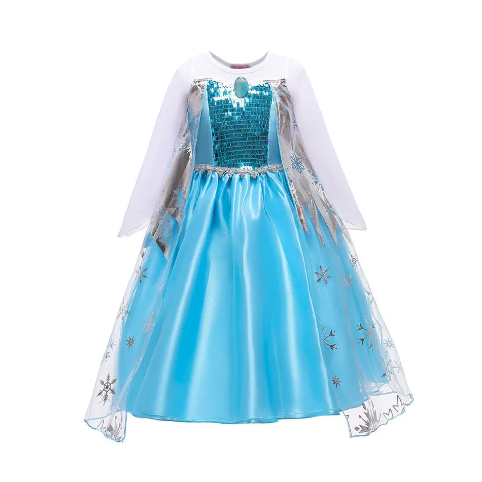 3 5 6 8 10 anos meninas elsa 2 traje crianças halloween cosplay vestido de princesa crianças festa de aniversário vestidos roupas acima