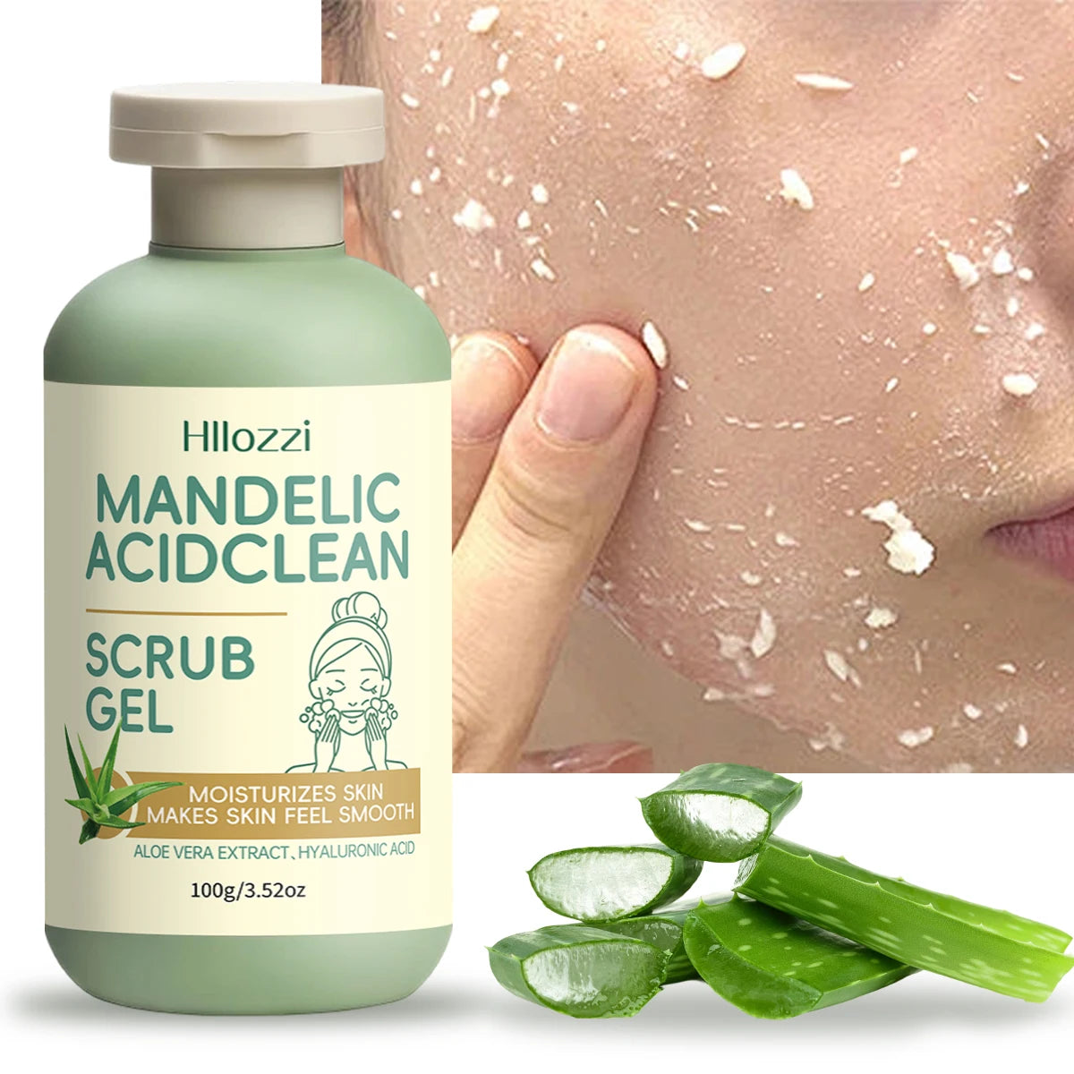 Gel de limpeza e esfoliação com ácido mandélico limpa profundamente, cuida suavemente da pele e remove sujeira superficial.