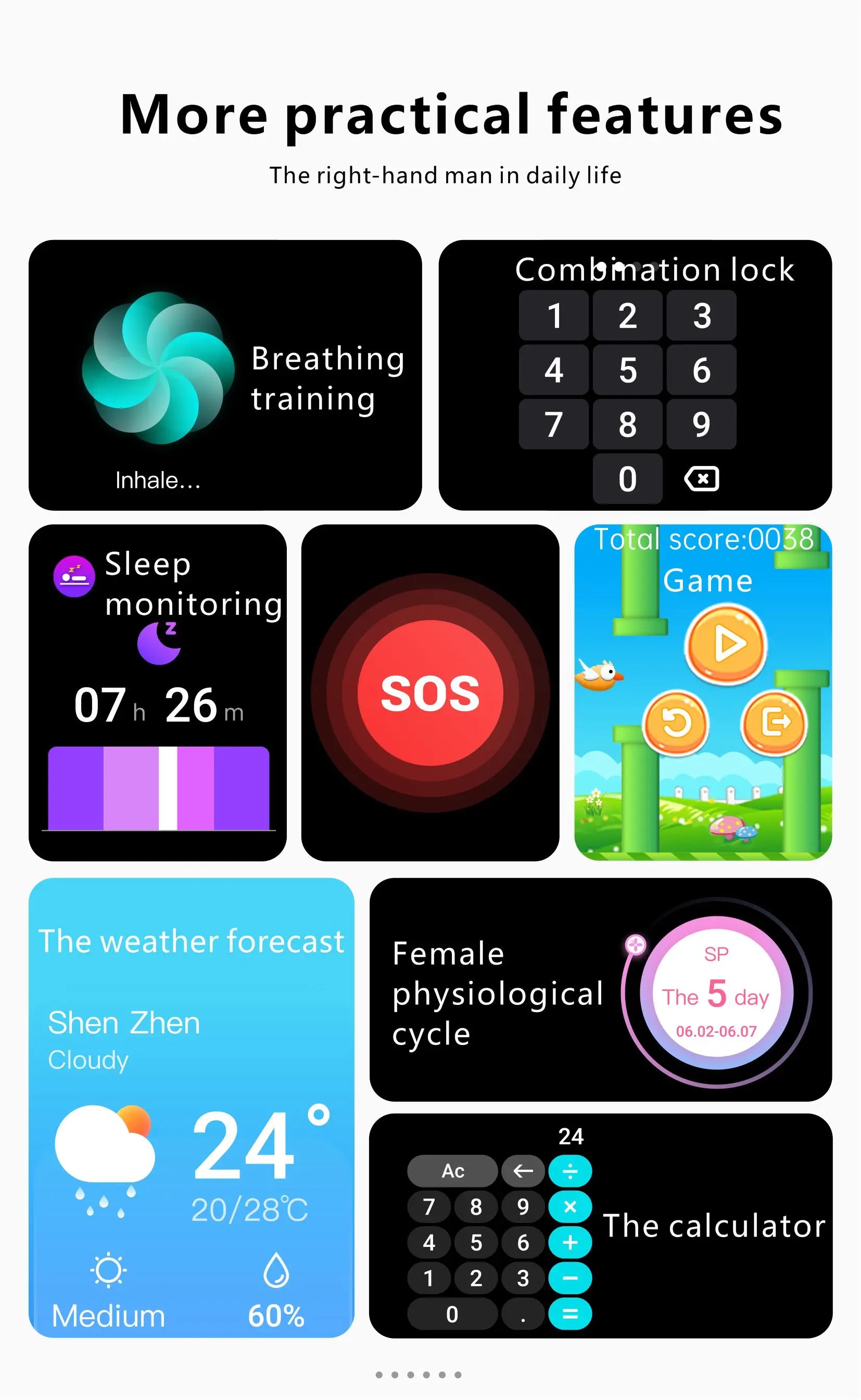 LIGE-Full Touch Screen Smart Watch para mulheres, Bluetooth Call, relógios impermeáveis, Sport Fitness Tracker, Smartwatch para senhora