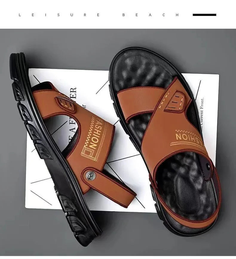 Sandálias de Praia Masculinas de Verão, Reforçadas, Antiderrapantes, Resistentes ao Desgaste, Respiráveis, para Dirigir, Material PVC, Calçados para Adultos