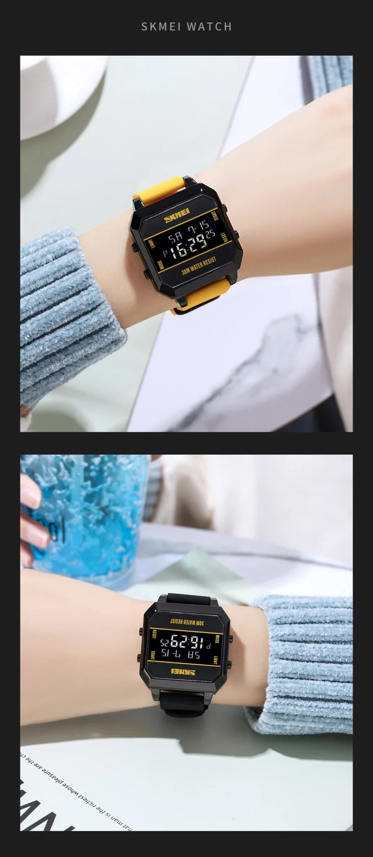 Skmei 2time led luz entusiasta jovem à prova dwaterproof água digital esporte relógios masculino data alarme nova moda relógio de pulso reloj hombre