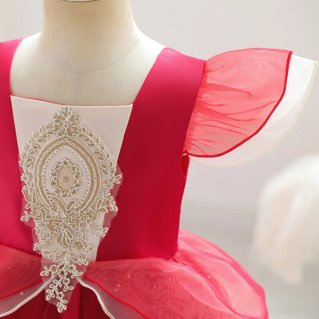 Baby Girls' Cotton Princess Party Dress, roupas de casamento infantil, moda infantil, verão, vestidos de aniversário, 2-10 anos