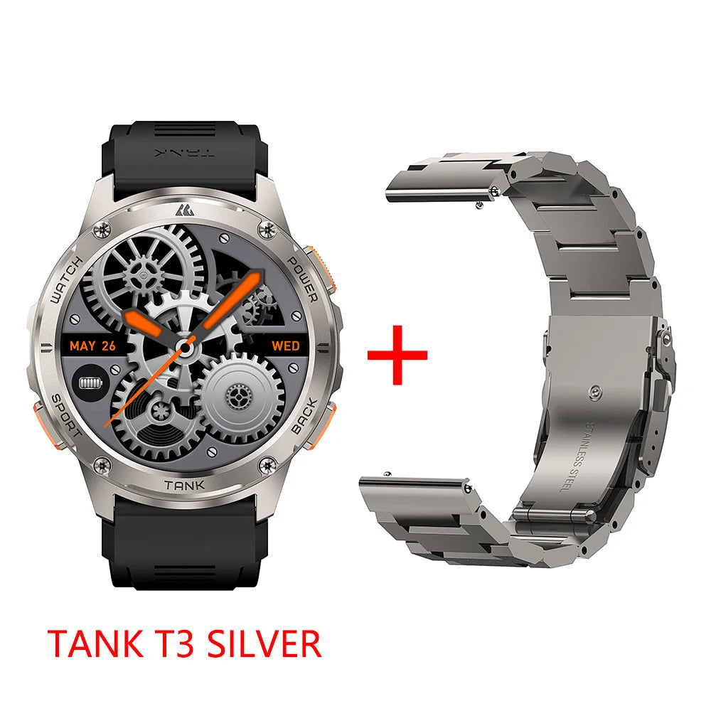 Original KOSPET TANK T3 Relógio Inteligente Para Homens Militar Smartwatch Mulheres Relógios de Fitness Digitais AMOLED AI Voz AOD Bluetooth