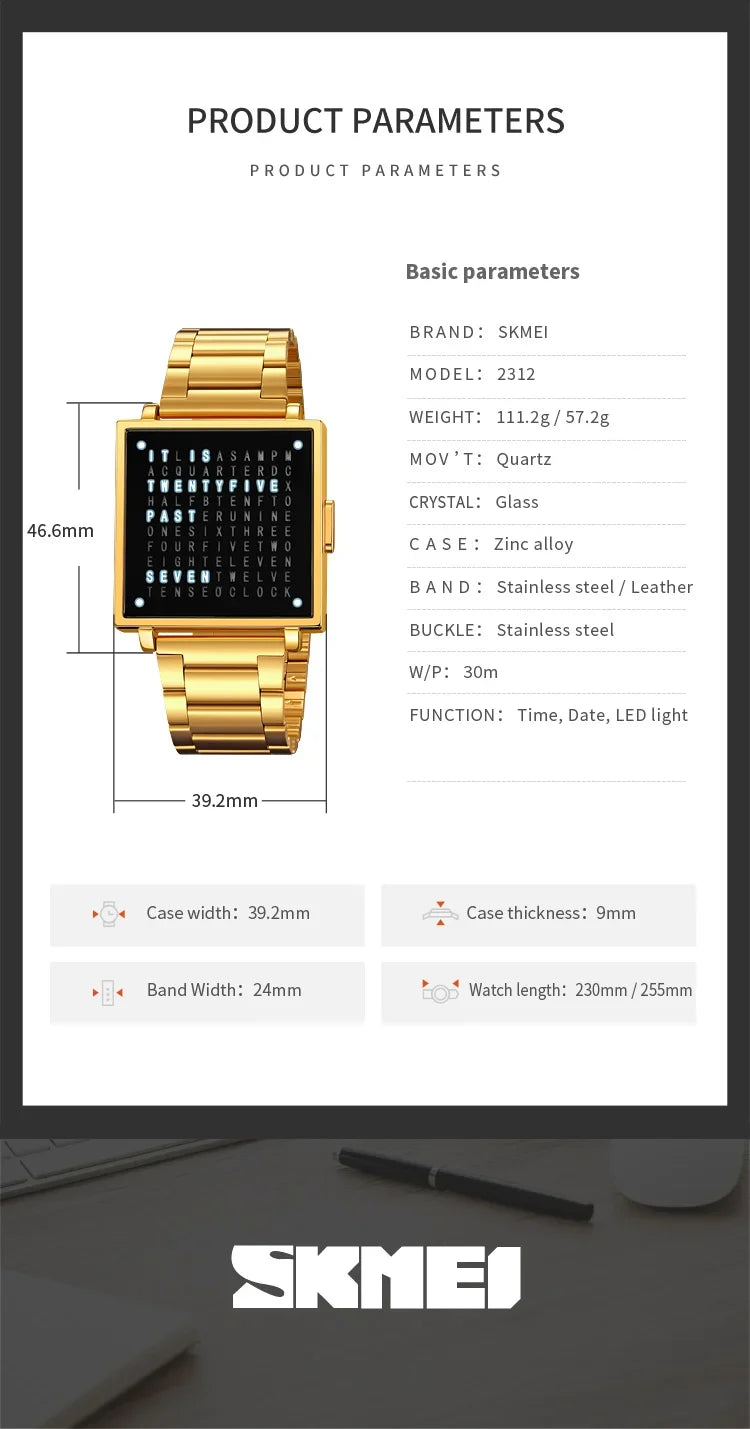 Skmei 2312 moda relógio de pulso para homens mulheres à prova dwaterproof água led luz ao ar livre digital esporte relógios eletrônicos reloj hombre