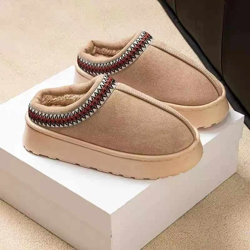 2025 plataforma chinelos macios mulheres/homens casa apartamentos moda pelúcia sapatos de inverno senhoras casa elegante calçados casuais tamanho grande