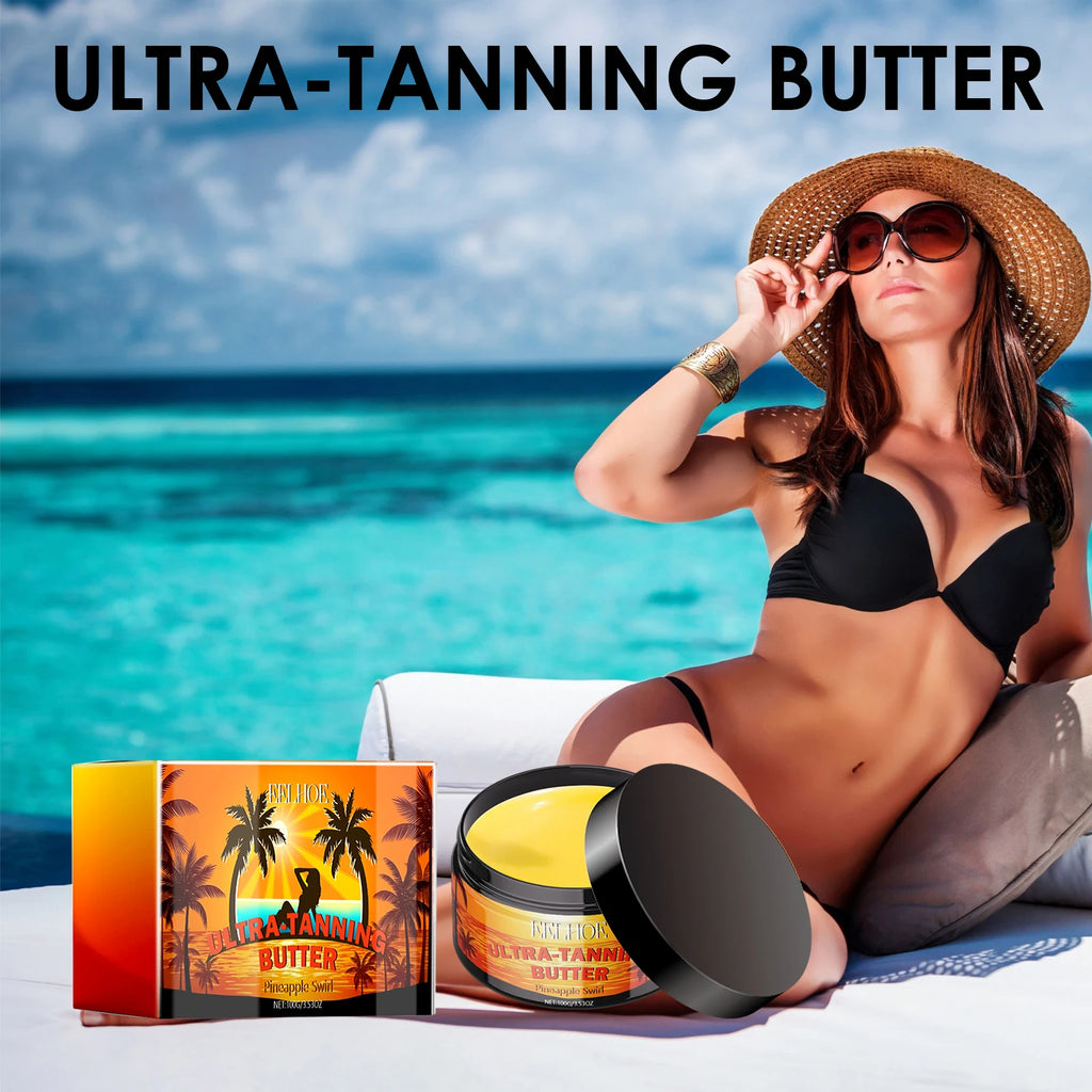 Gel Bronzeador para um Brilho Bronzeado Profundo com Óleo de Coco e Óleo de Semente de Cenoura para Bronzeamento ao Ar Livre para obter uma Pele com Efeito Beijada pelo Sol e Hidratação Profunda