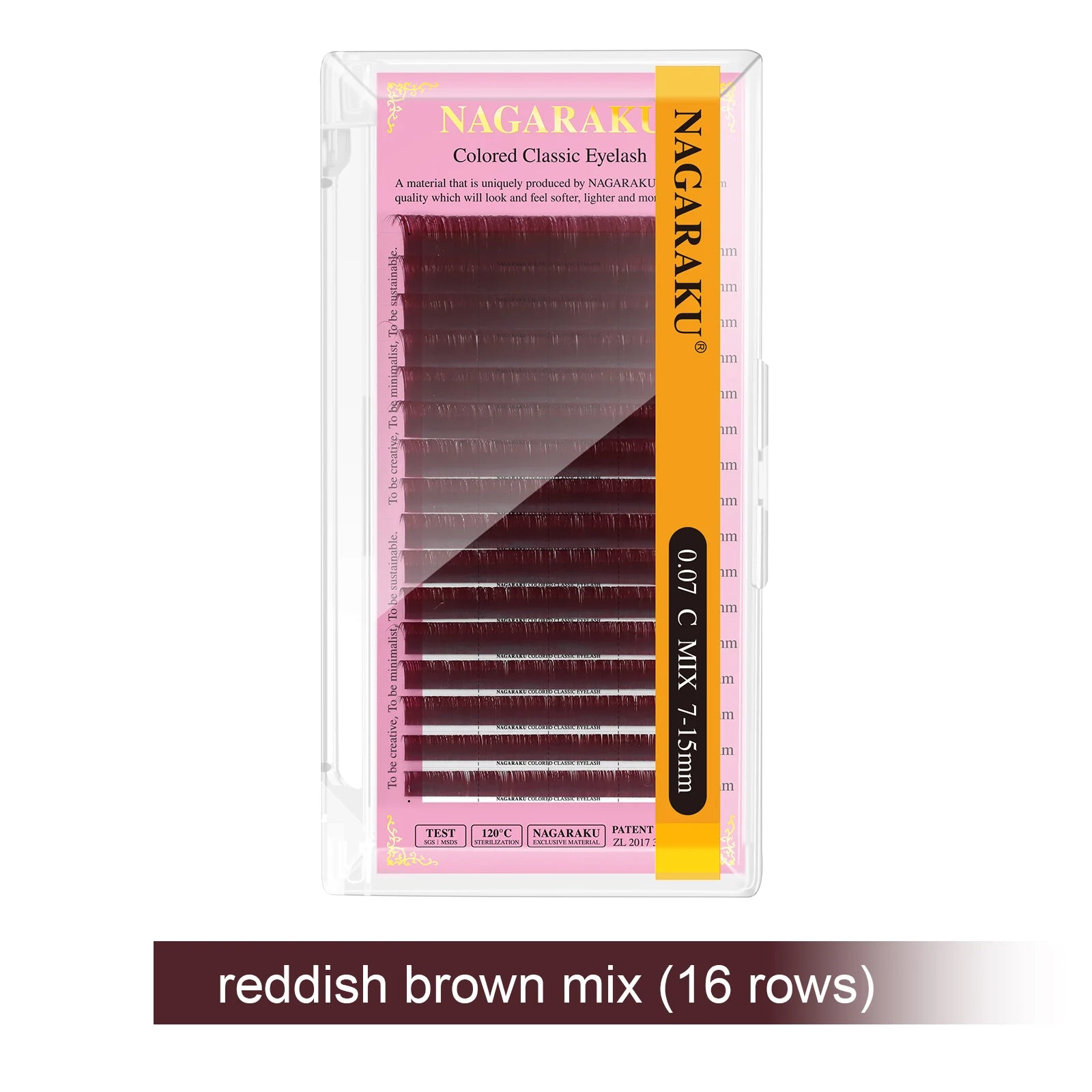 NAGARAKU Cor Cílios Maquiagem Maquiagem Mix de Maquiagem 7 ~ 15mm Marrom Escuro Marrom Claro Azul Roxo Cores Faux Cils Cílios Postiços Cilios