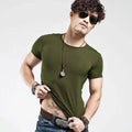 Camiseta Masculina Nova 2026, Gola V, Manga Curta, Moda Fitness, Tamanho 5XL