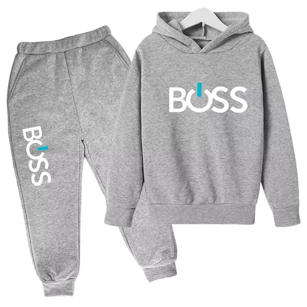 Streetwear nova primavera e outono crianças conjunto com capuz meninos meninas casual manga longa com capuz topos + calças esportivas 2-14 anos de idade