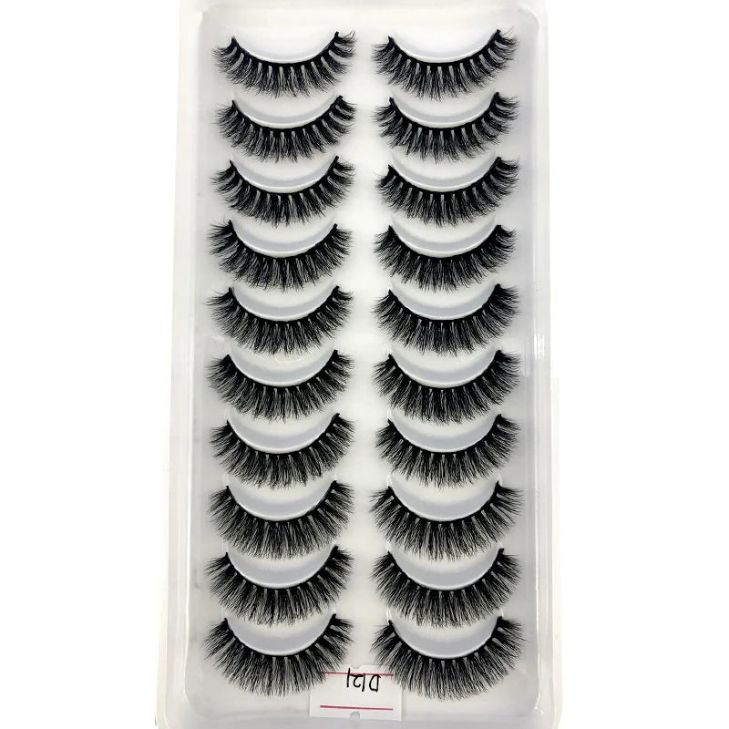 Vários estilos 10 pares naturais 3d vison cílios postiços kit de maquiagem cílios de vison extensão cílios curtos
