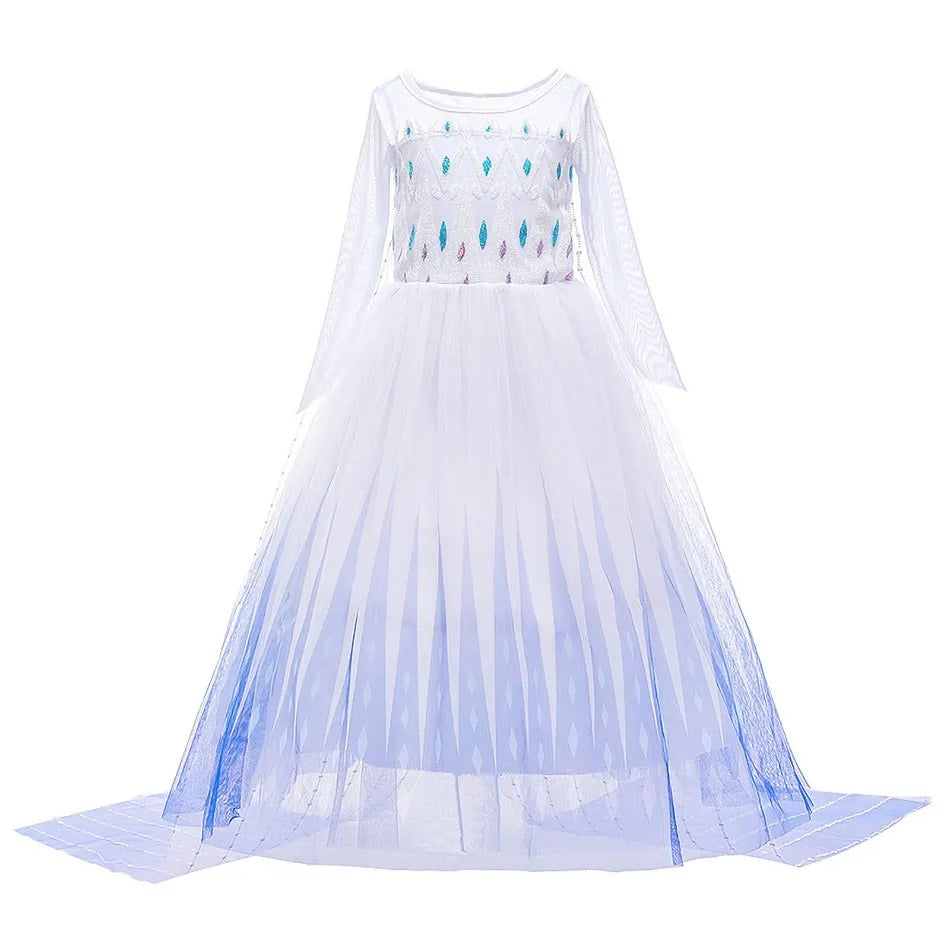 3 5 6 8 10 anos meninas elsa 2 traje crianças halloween cosplay vestido de princesa crianças festa de aniversário vestidos roupas acima