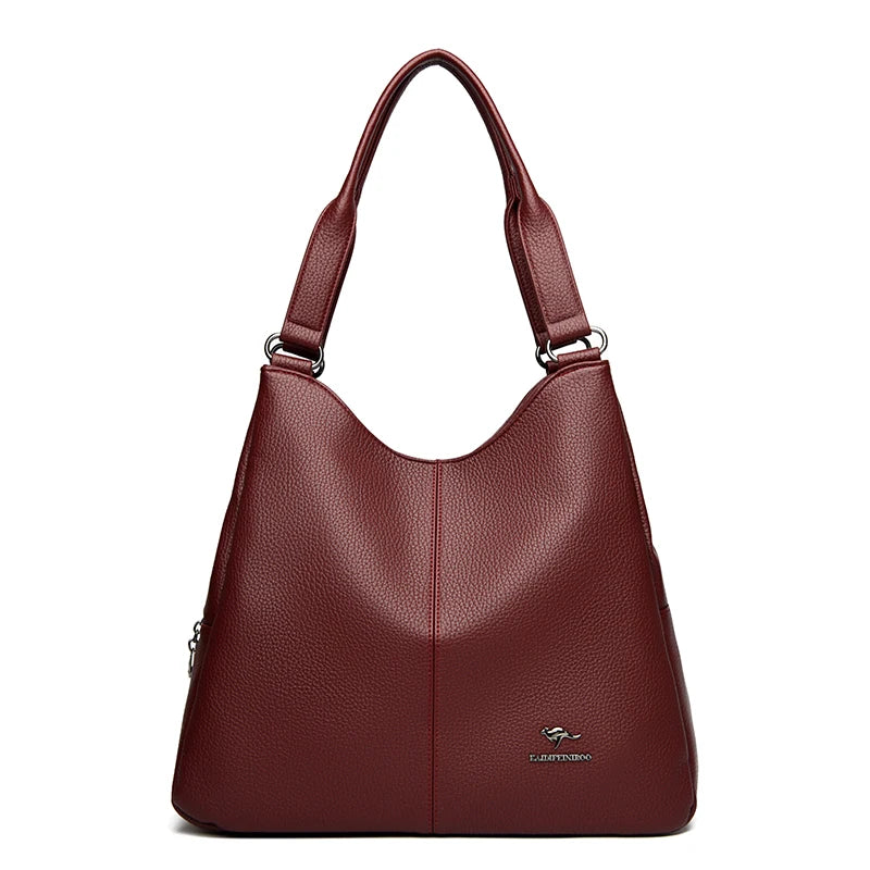 Bolsa hobo de couro com alça superior, bolsa feminina de lazer, bolsa de ombro fashion, vintage, bolsa tote de grande capacidade