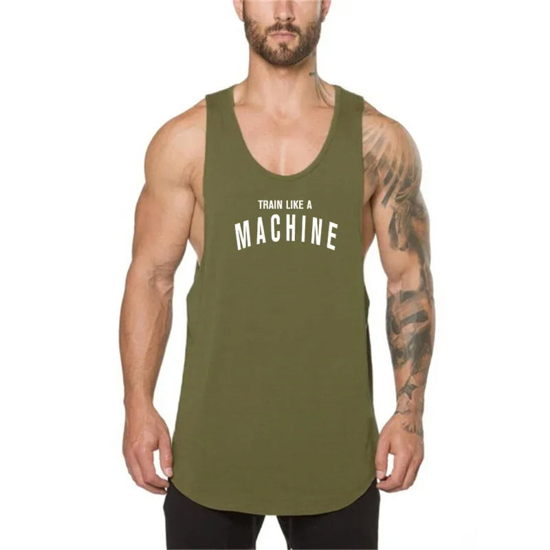 Marca roupas de ginástica dos homens musculação e fitness stringer tanque superior colete roupas esportivas undershirt treino muscular singlets