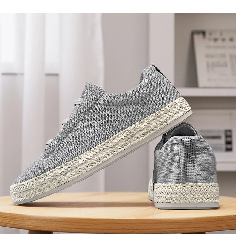 Sapatos de Pescador em Linho, Sapatos de Tecido Masculinos Modernos 2025, Sapatos Casuais Masculinos Respiráveis de Verão