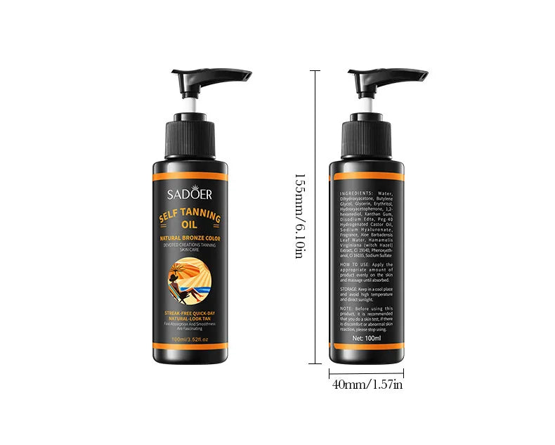 Spray de Bronzeamento 100ml: Textura Leve, Hidratante, Tonalidade Preta Bonita, Cria um Visual Mais Selvagem e Confiante. Grande Capacidade, Acabamento Bege Bonito, Sem Manchas, Secagem Rápida, Sem Efeito Bronzeador.