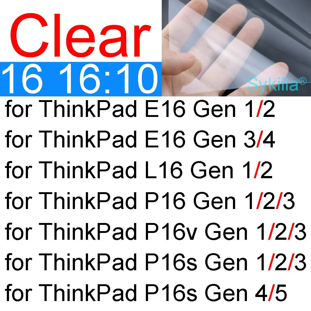 Protetor de tela para lenovo thinkpad 15 x9 e15 l15 p15 t15 p1 p15s p15v t15g t15p aura x1 gen 4 hd filme de pele fosca transparente