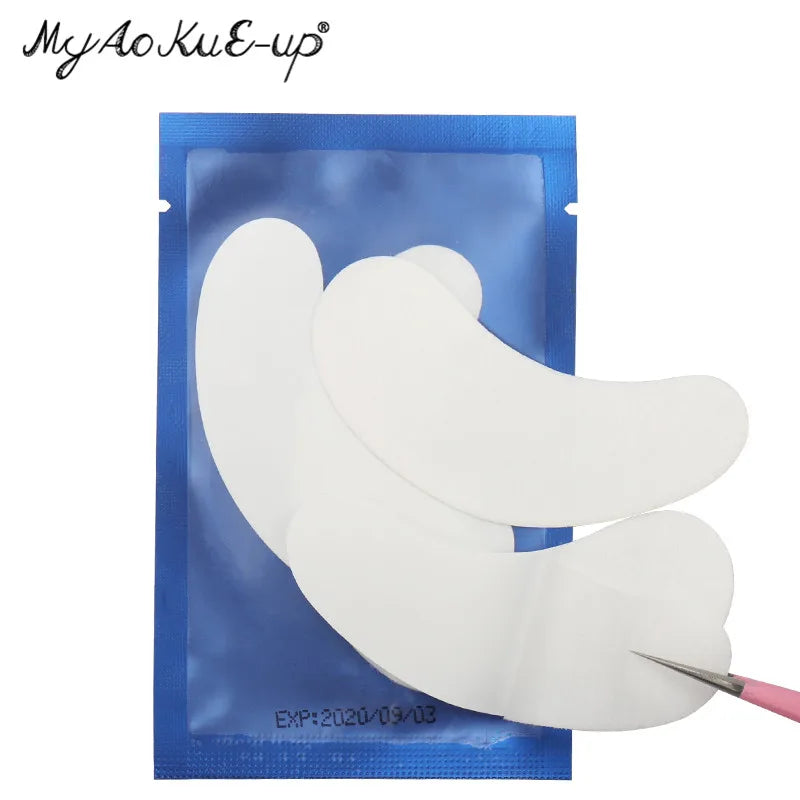 50 pares de remendo de extensão de cílios hidrogel almofada de olho gel adesivo de papel sob almofadas de olho remendos de cílios ferramenta de maquiagem suprimentos de beleza