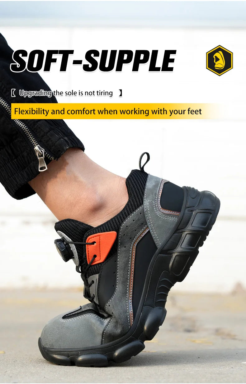 Sapatos de segurança de trabalho de dedo do pé de aço masculino leve indestrutível botas de trabalho de segurança homens proteção tênis de trabalho tamanho 47 48