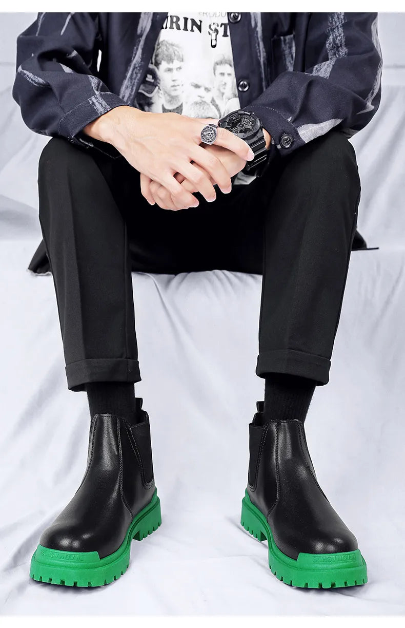 Botas de tornozelo tênis casuais sapatos casuais sapatos de couro masculino tênis mocassins esportes e lazer trabalho wear tênis de outono masculino