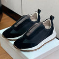 Sapatos casuais mulher dedo do pé redondo corrente corda grânulo conforto tênis de corrida senhoras camurça vaca retalhos rendas até tênis planos