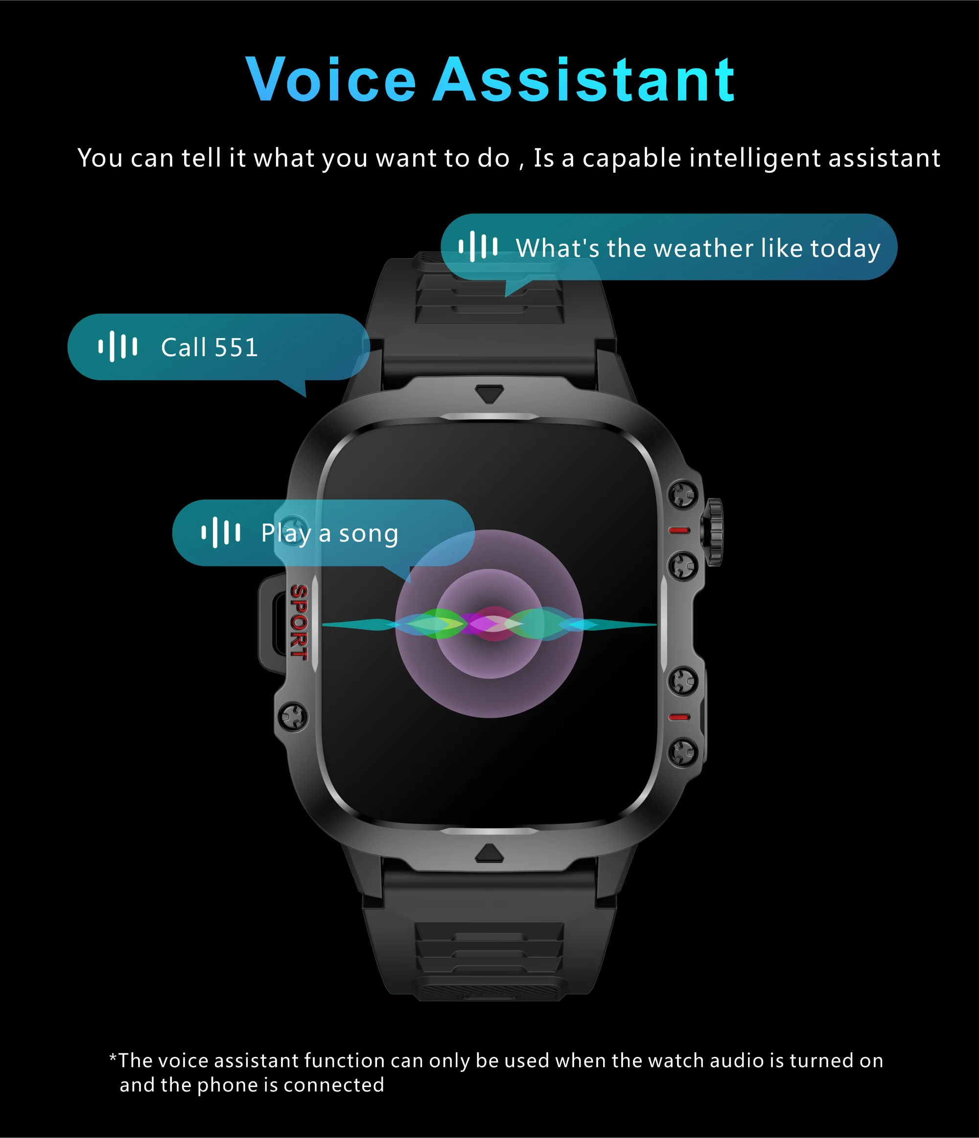 Relógio inteligente militar robusto à prova d'água para homens, relógios ao ar livre, chamada Bluetooth, Android IOS, LIP68, 2.01 "Al Voice, 2026