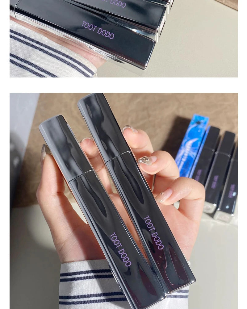 Punk roxo espelho água brilho labial tubo de prata vermelho lábio esmalte vidro óleo labial à prova dwaterproof água batom líquido nude claro matiz maquiagem 1pc