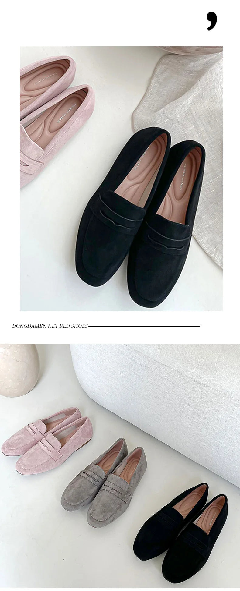 2025 novas mulheres sapatos planos mulher mocassins primavera outono casual camurça deslizamento em sapato mulher confortável sapato leve mujer sapato