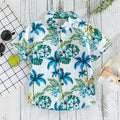 Top respirável casual floral e foliar infantil, blusa de meninos, perfeita para praia, férias, elegante, verão