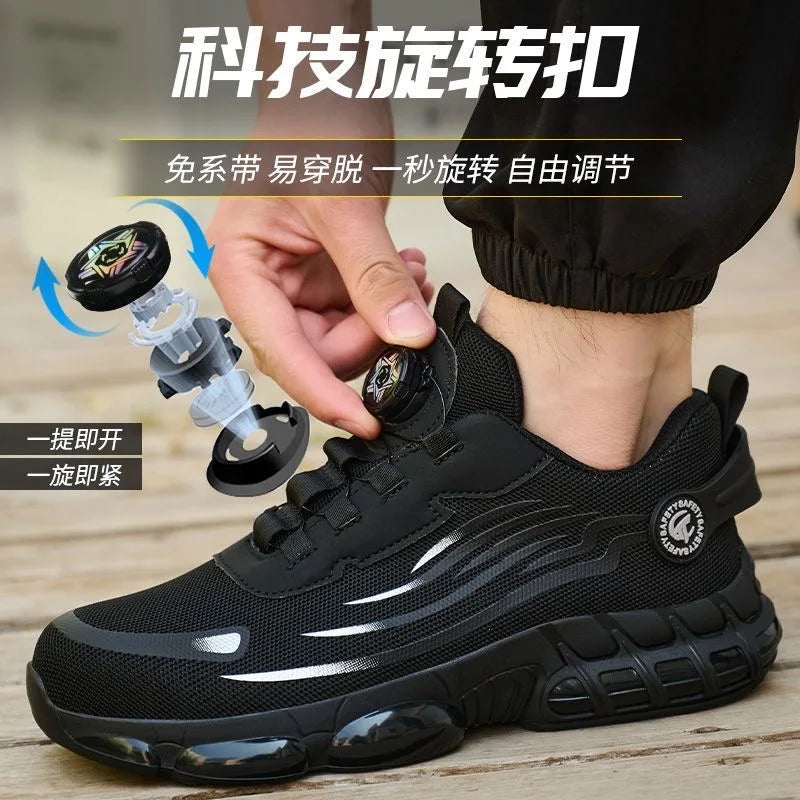 Tamanhos 36-48 sapatos de segurança dedo do pé de aço smash à prova de punctura sapatos de trabalho para homens tênis anti-deslizamento zapatos de seguridad de hombre