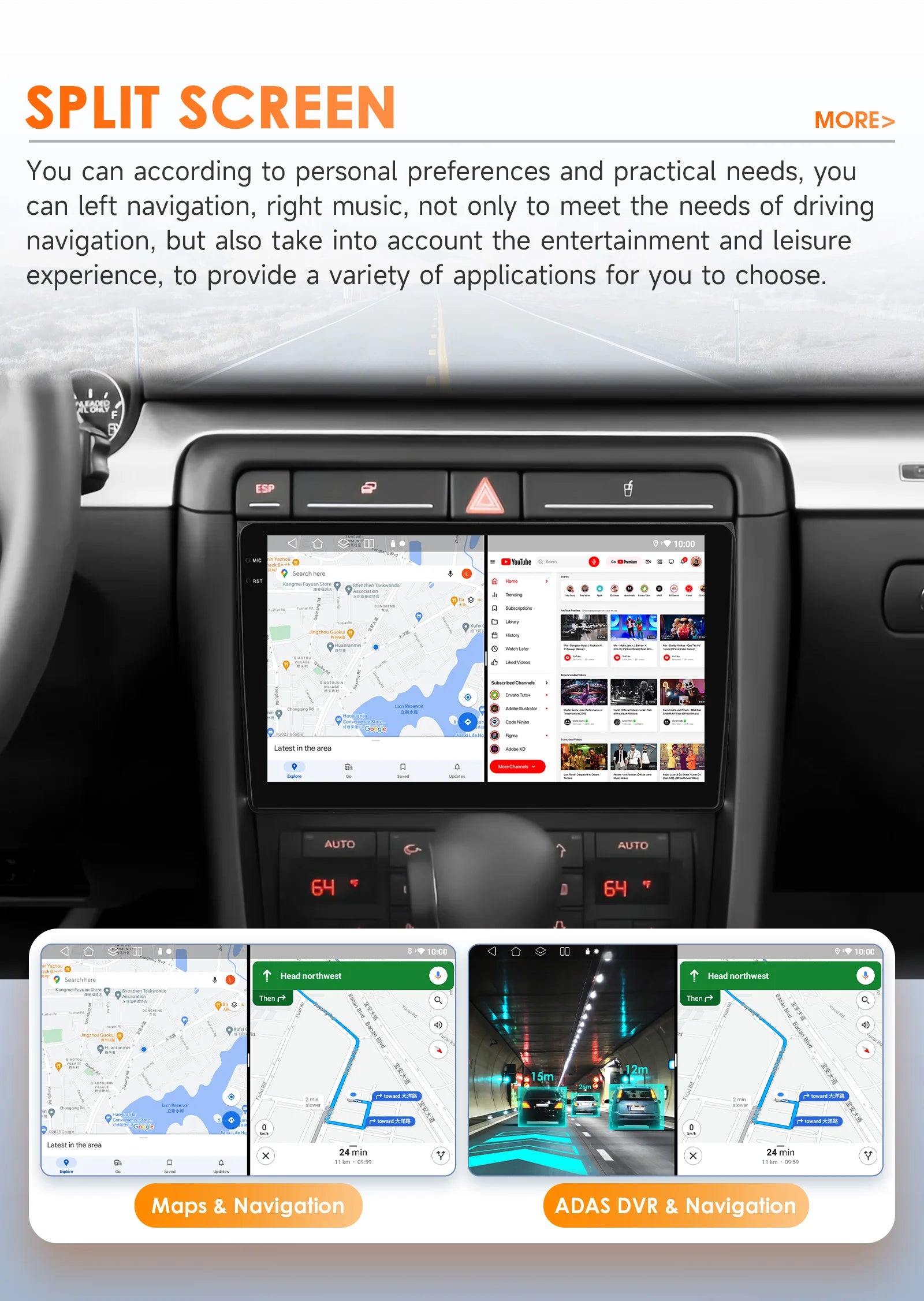 Rádio de Carro Android 2Din de 9 polegadas Hizpo para Audi A4 B8 B7 B6 S4 RS4 2000 - 2009 SEAT Exeo BT 4G DSP RDS CarPlay Navegação GPS 360CAM