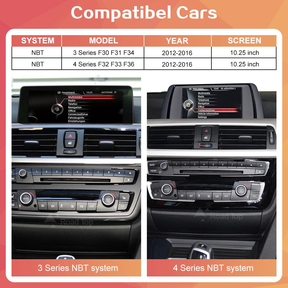 10.25 ''1920*720 Carplay Sem Fio Android Auto Display Multimídia Para BMW Série 3 4 F30 F31 F32 F33 F34 F36 NBT Tela Sensível Ao Toque