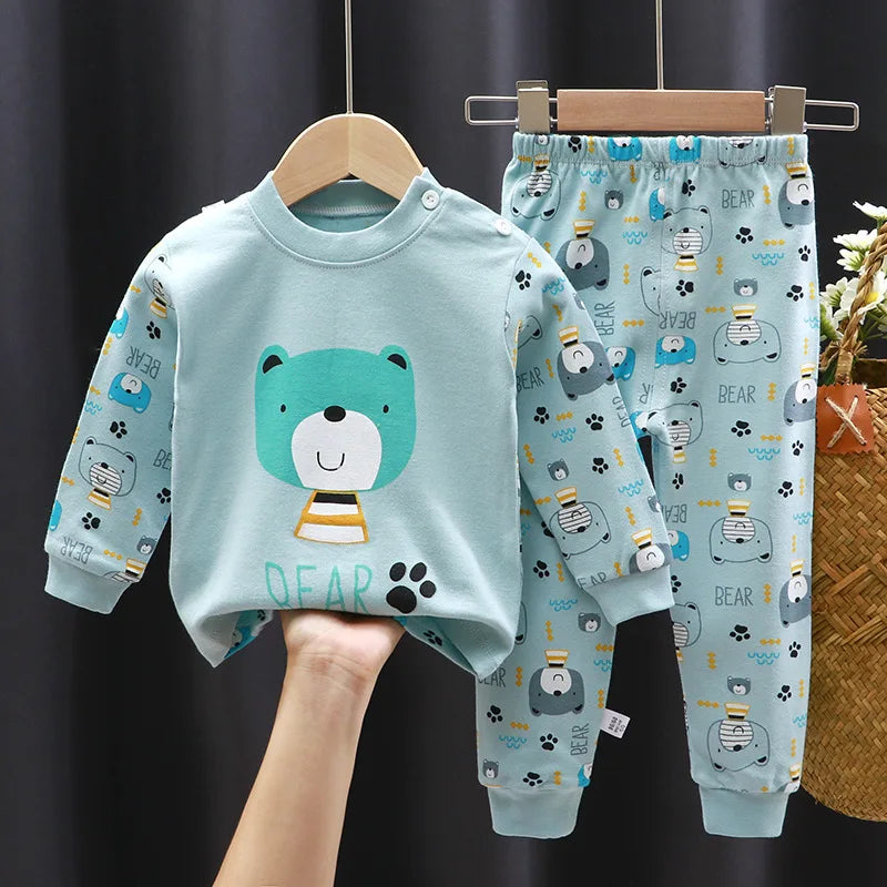 Crianças roupas conjuntos de roupas infantis meninos meninas algodão outono inverno roupas calças pijamas roupa interior